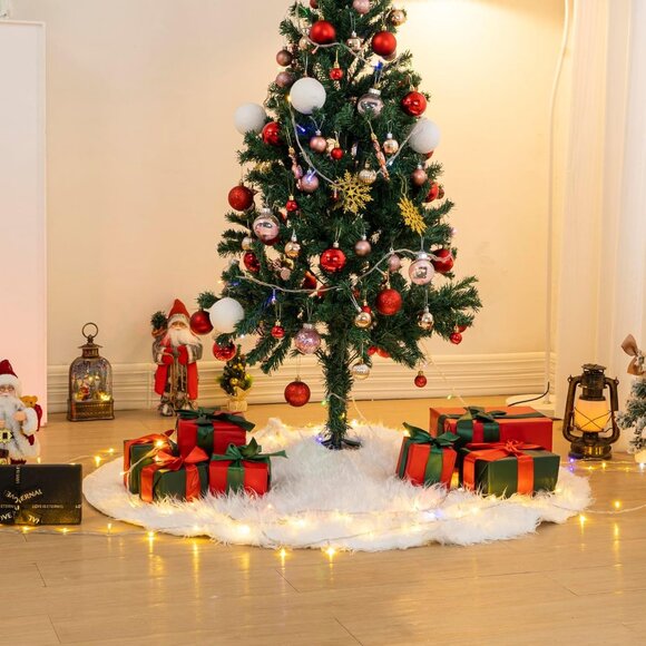 59 In Christmas Tree Skirt Faux Fur Tree Skirt for Party Decorations X003Y9GVVR - Picture 5 of 8